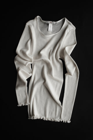 WOOL & SILK FINE RIB LONGSLEEVE