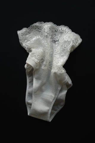 HIGH WAIST COTTON BRIEFS WITH LACE