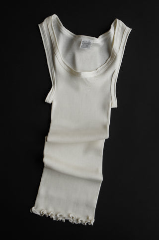 WOOL &amp; SILK RIB TANK TOP