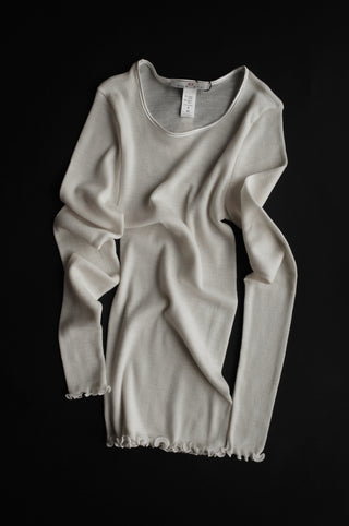 WOOL & SILK FINE RIB LONGSLEEVE