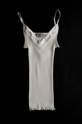 WOOL & SILK TOP WITH SATIN TRIM